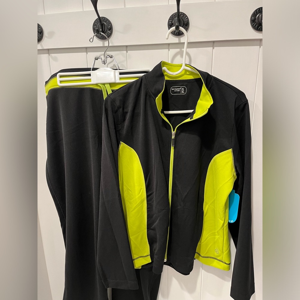 Be inspired black and lime green Athletic wear set